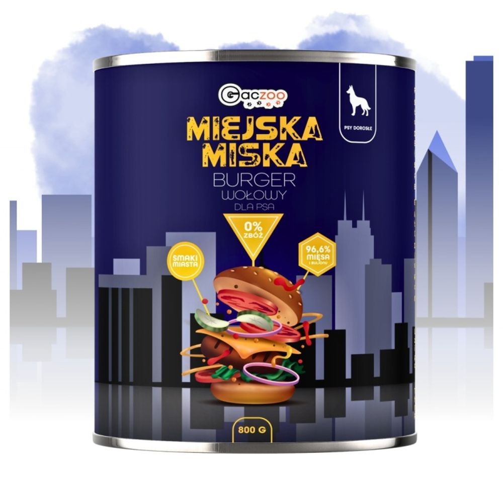 Gaczoo Miejska Miska karma mokra dla psa Kebab jagnięcy Style 800g
